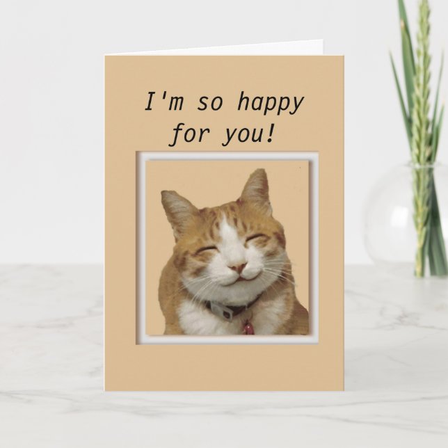 Congratulations with Happy Cat Card (Front)