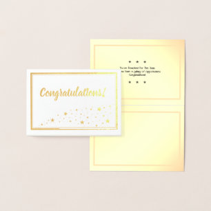 Congratulations With Stars Trail Border Gold Foil Card
