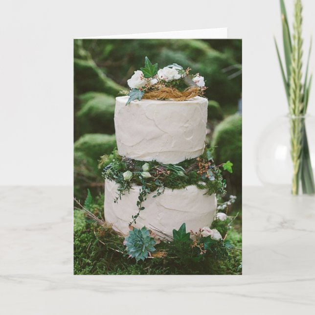 Congratulations - Woodland Wedding Cake Card (Front)