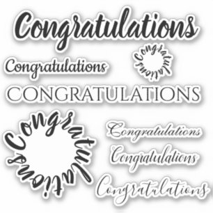 Congratulations words only   Black floral script