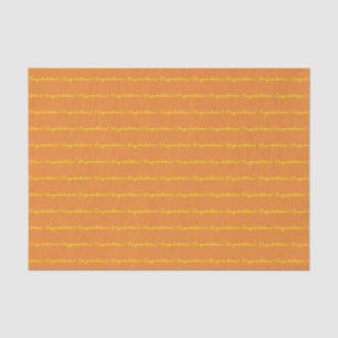 Congratulations! Yellow Casual Script Repeating Tissue Paper