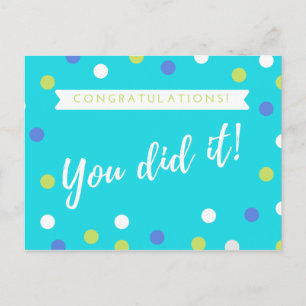 Congratulations You Did It Postcard