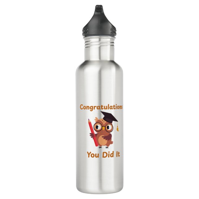 Congratulations You Did It with a Graduate Owl on  710 Ml Water Bottle (Right)