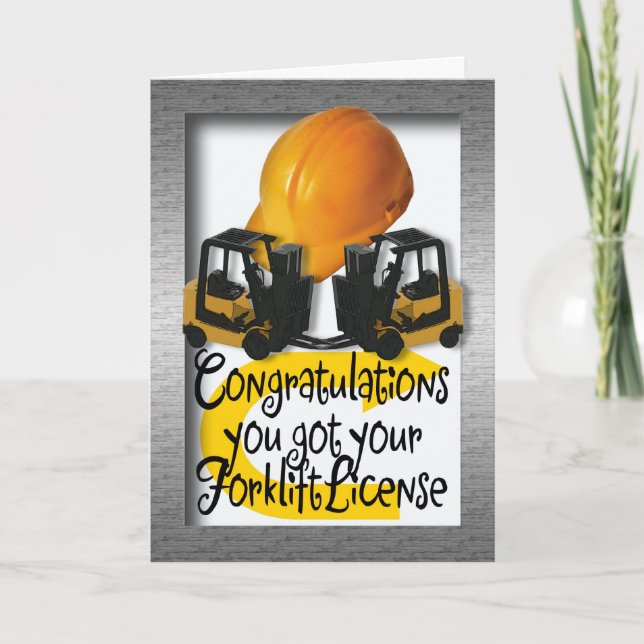 Congratulations you got your forklift license card (Front)