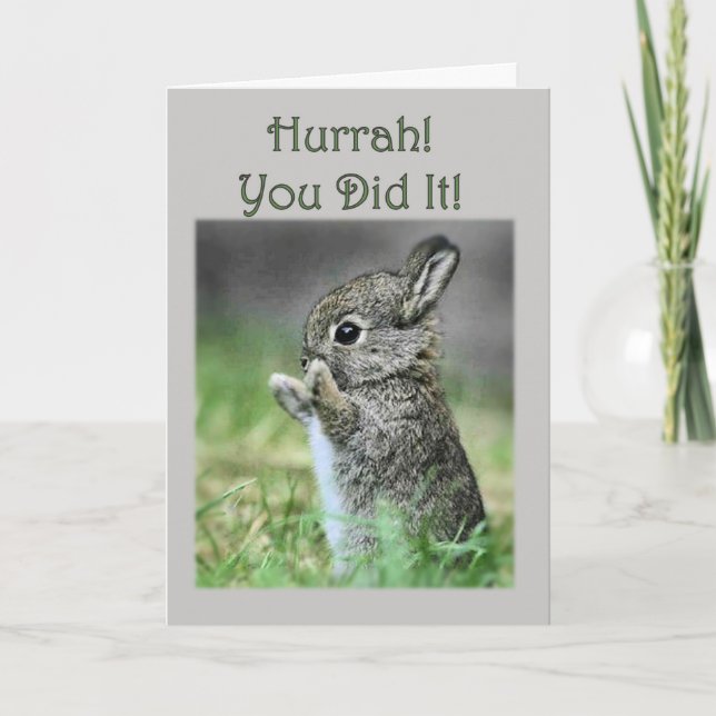 Congratulations You Graduated Baby Bunny Card (Front)