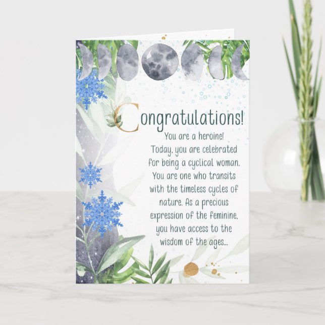 Congratulations! You have a period Card (Front)