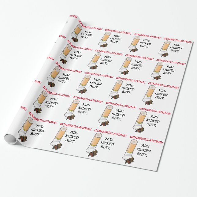 Congratulations! You kicked butt Personalised Wrapping Paper (Unrolled)