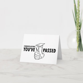 Congratulations, you passed, diploma note card