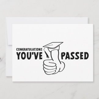 Congratulations, you passed, diploma thank you card