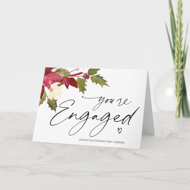 Congratulations You're Engaged Mr & Mrs Christmas Card (Front)