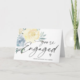 Congratulations You're Engaged New Mr & Mrs Floral Card