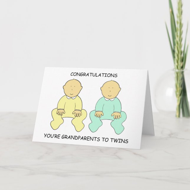 Congratulations  You're Grandparents to Twins Card (Front)
