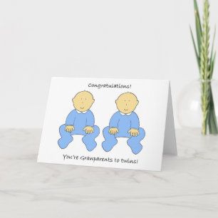 Congratulations You're Grandparents to Twins Card