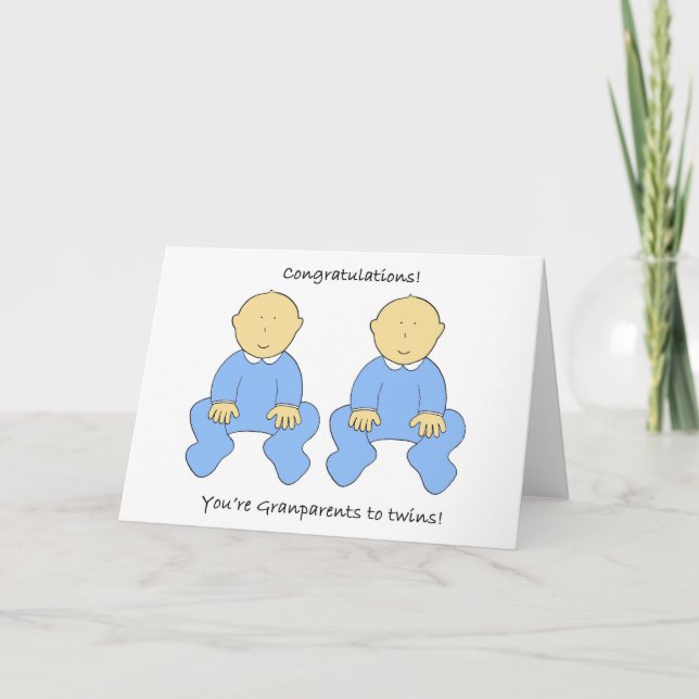 Congratulations You're Grandparents to Twins Card (Front)