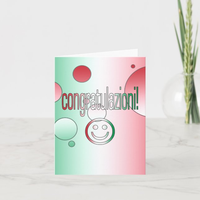 Congratulazioni! Italy Flag Colours Pop Art Card (Front)