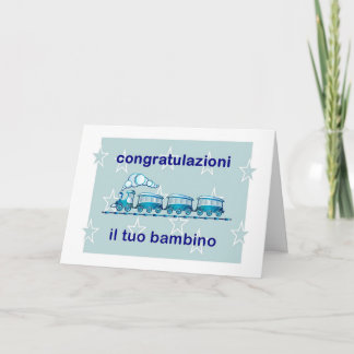 Congratulazioni! - New Baby Boy in Italian Card