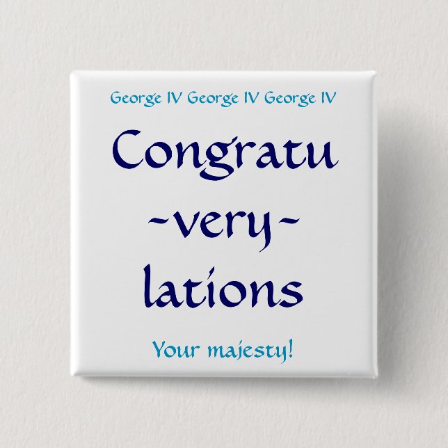 Congratuverylations 15 Cm Square Badge (Front)