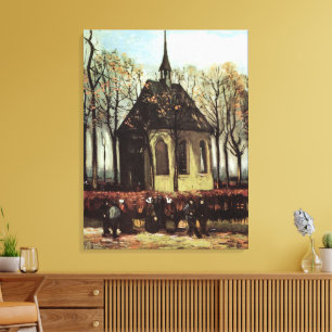 Congregation at Church, Nuenen by Vincent van Gogh Canvas Print