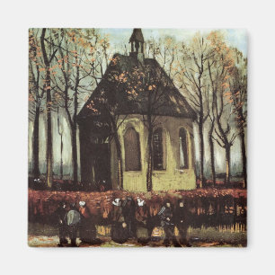 Congregation at Church, Nuenen by Vincent van Gogh Magnet