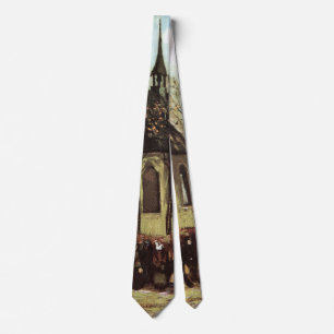 Congregation at Church, Nuenen by Vincent van Gogh Tie
