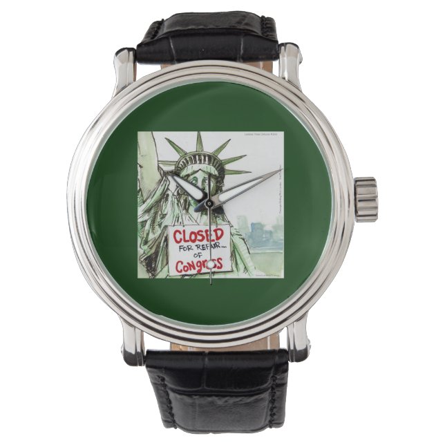 Congress Closed 4 Repair Lady Liberty Funny Watch (Front)