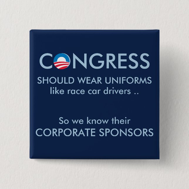 Congress Needs Uniforms 15 Cm Square Badge (Front)