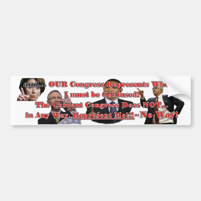 Congress Out of Control Bumper Sticker (Front)