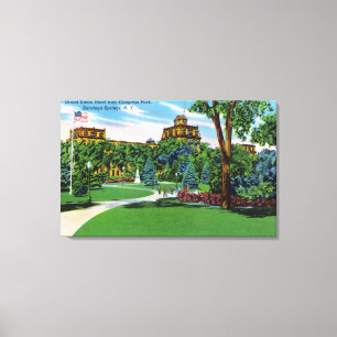 Congress Park View of the Grand Union Hotel Canvas Print