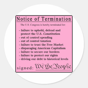 Congressional Pink Slip stickers