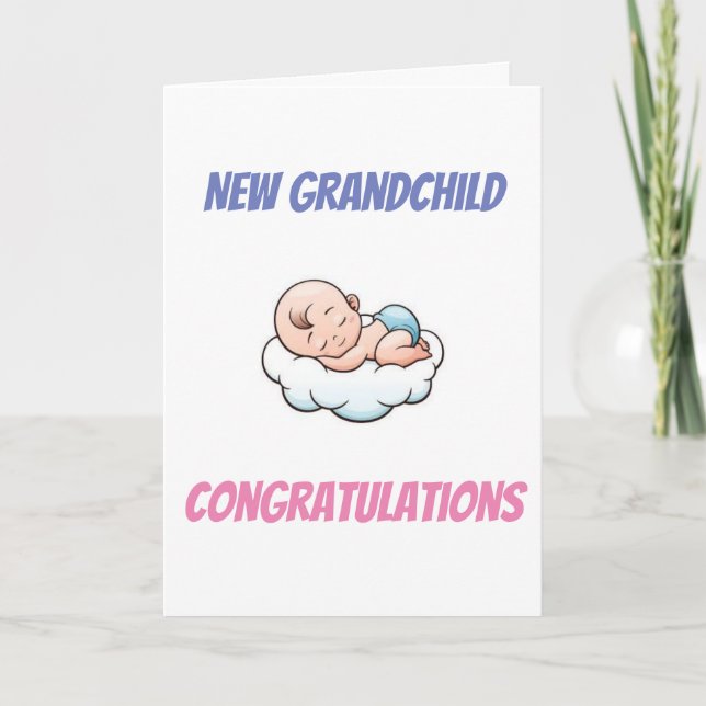 CONGRTULATIONS "GRANDPARENTS" ON NEW GRANDCHILD CARD (Front)