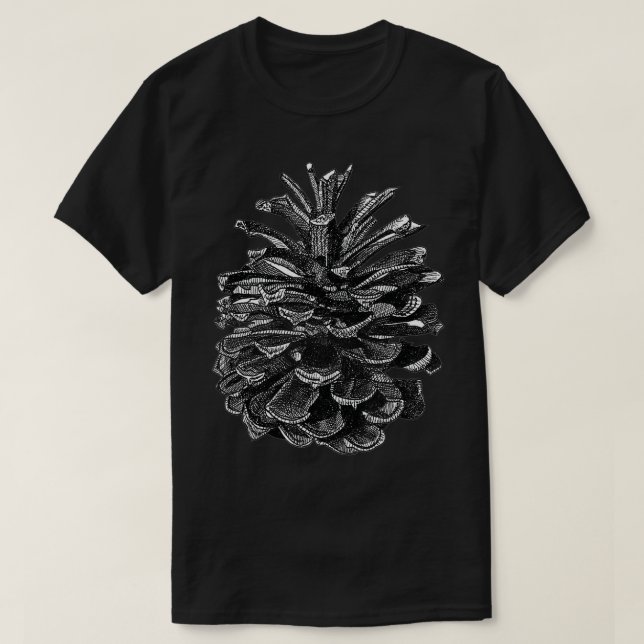 Conifer Pine Cone Woodland Walk Drawing  T-Shirt (Design Front)