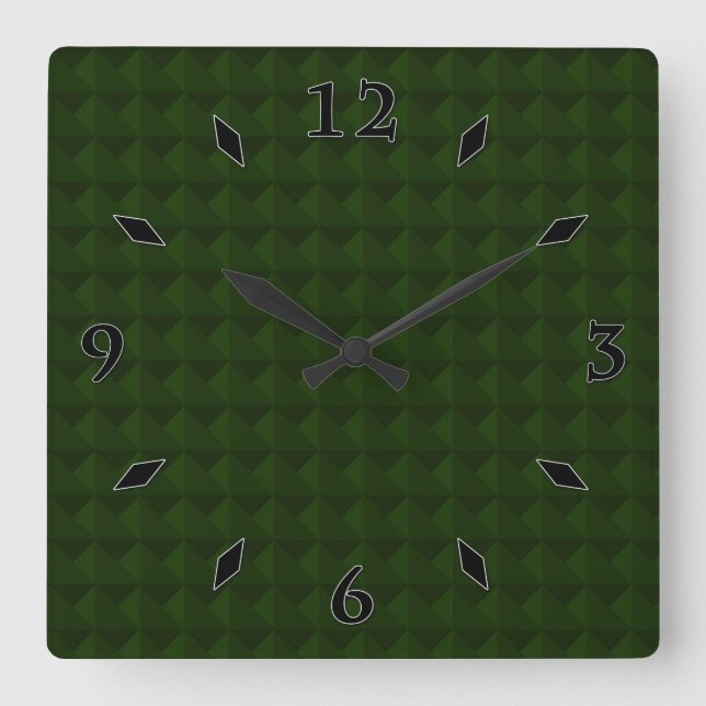 Coniferous green, solid, geometric . large clock (Front)