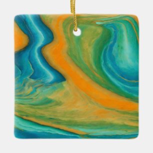 “Conil”. A Colourful Abstract Blend Ceramic Ornament
