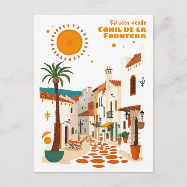 Conil de la Frontera Spain white town Postcard (Front)