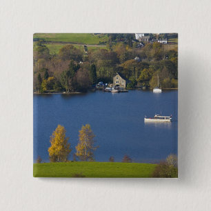 Coniston Water, Lake District, Cumbria, England 15 Cm Square Badge