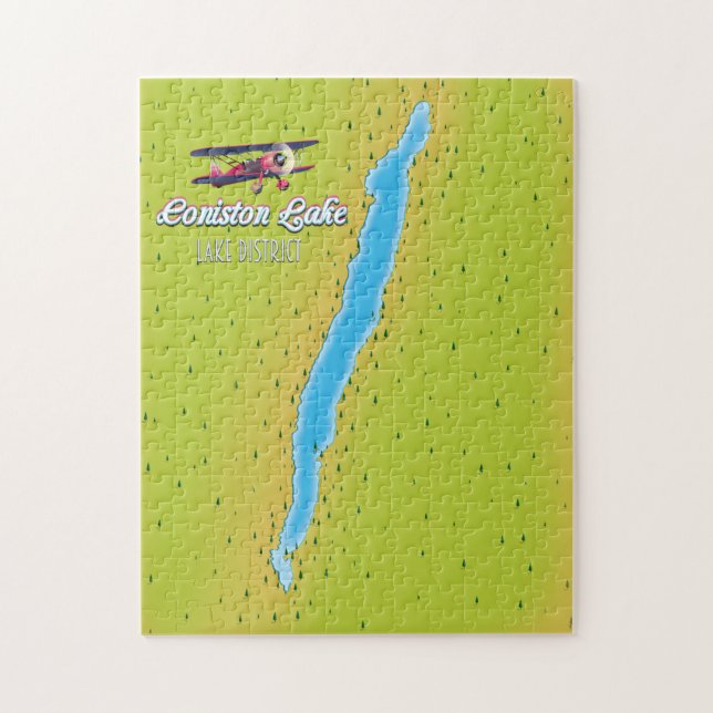 Coniston Water, lake district, England map Jigsaw Puzzle (Vertical)