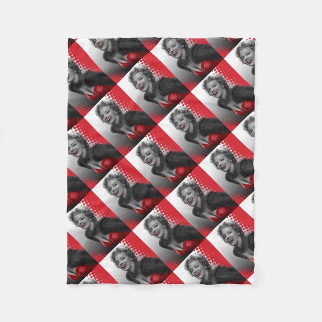CONJO2 Red Dots Marilyn ZAZZ Fleece Blanket (Front)