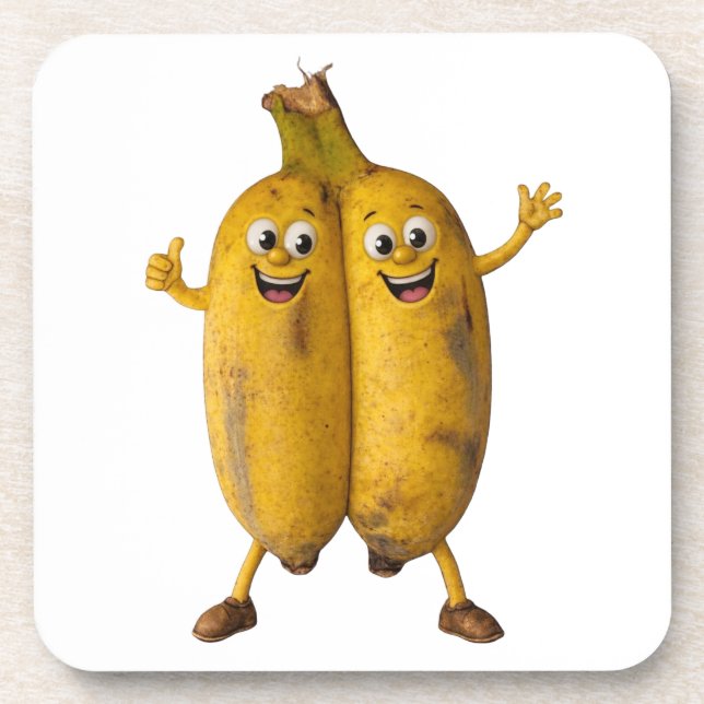 Conjoined Bananas Comedy Duo Coaster (Front)