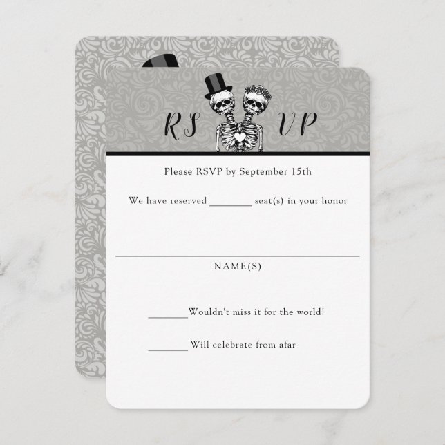 Conjoined Couple Wedding RSVP Cards (Front/Back)