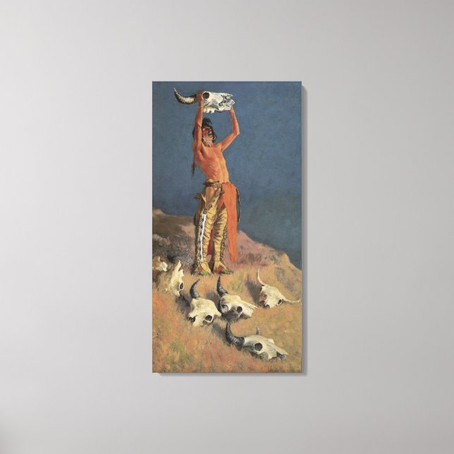 Conjuring Back the Buffalo by Frederic Remington Canvas Print (Front)