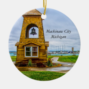 Conkling Heritage Park Mackinaw City Ceramic Tree Decoration