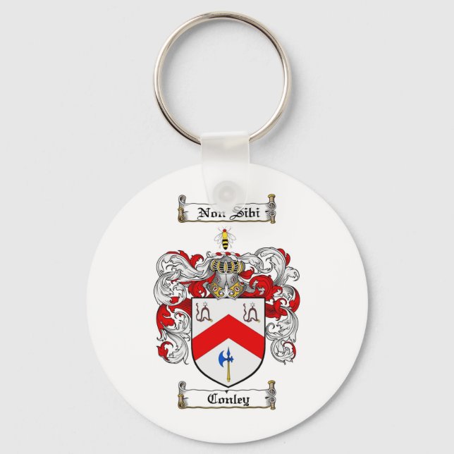 CONLEY FAMILY CREST -  CONLEY COAT OF ARMS KEY RING (Front)