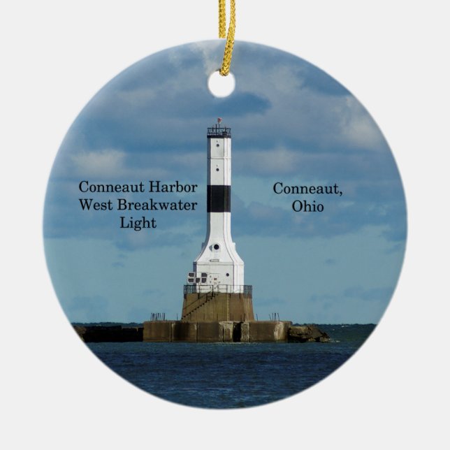 Conneaut Harbor West Breakwater Light ornament (Front)