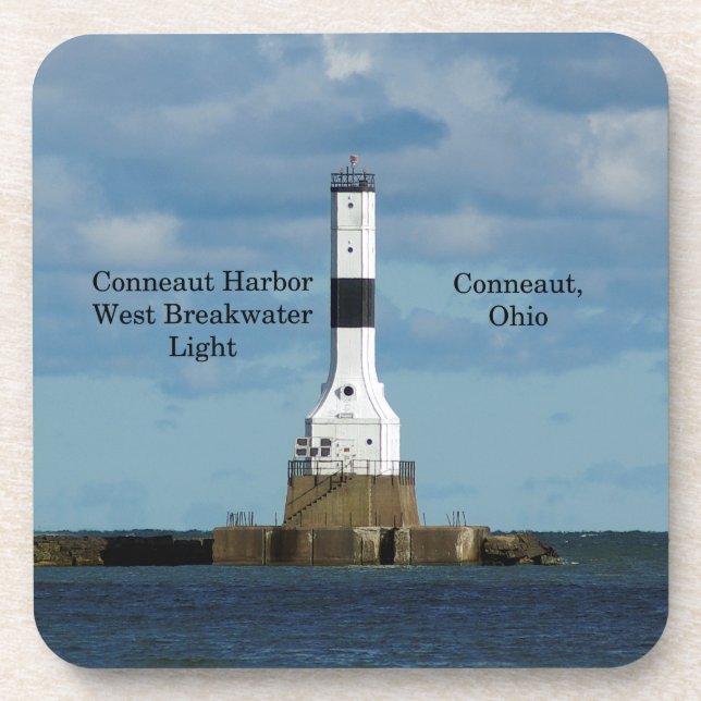 Conneaut Harbour West Breakwater Light 6 coasters (Front)