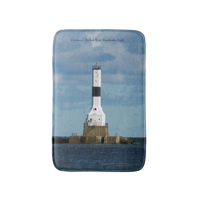 Conneaut Harbour West Breakwater Light bathmat (Front Vertical)