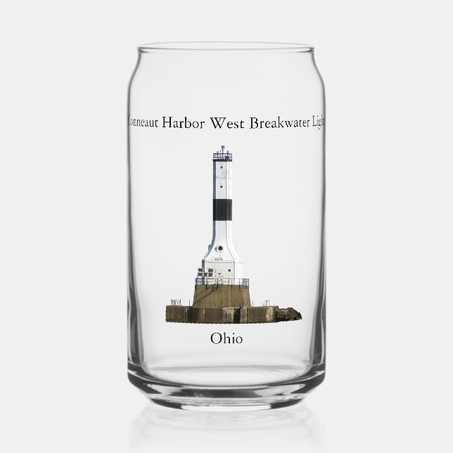 Conneaut Harbour West Breakwater Light can glass (Front)