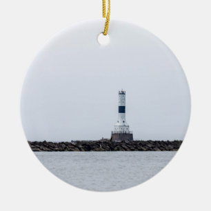 Conneaut West Breakwater Lighthouse Ceramic Tree Decoration