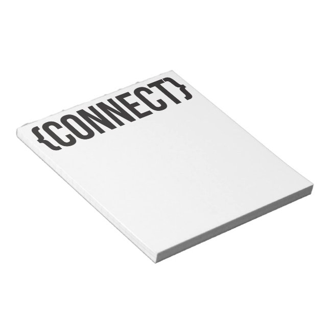 Connect - Bracketed - Black and White Notepad (Angled)