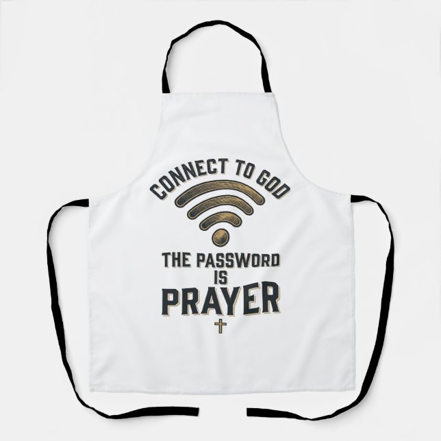 Connect to God Prayer Christian Vector Design_1 Apron (Front)