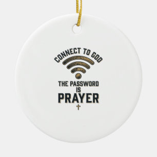 Connect to God Prayer Christian Vector Design_1 Ceramic Tree Decoration